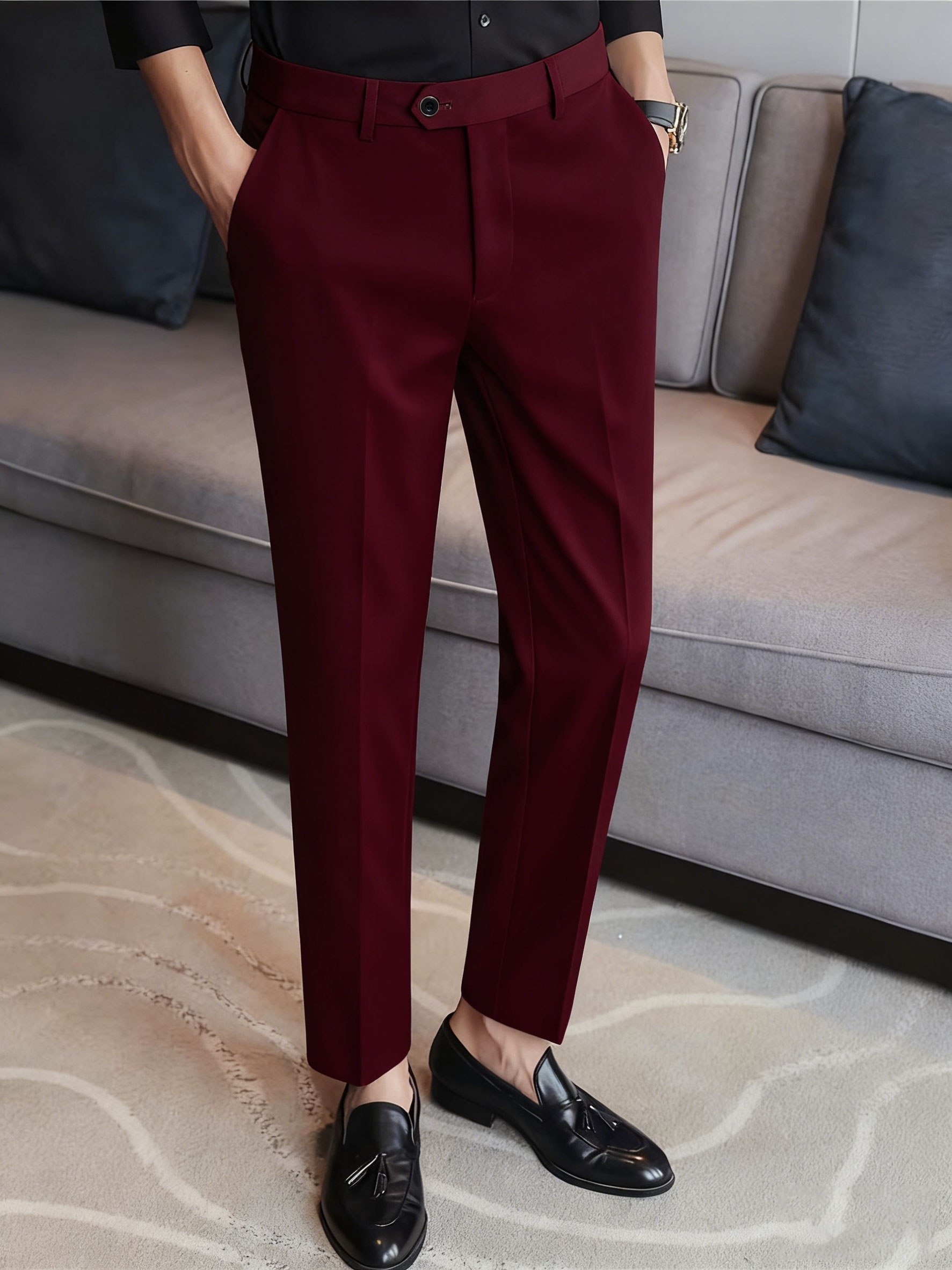 semi formal brown pants outfit men - Kuwait