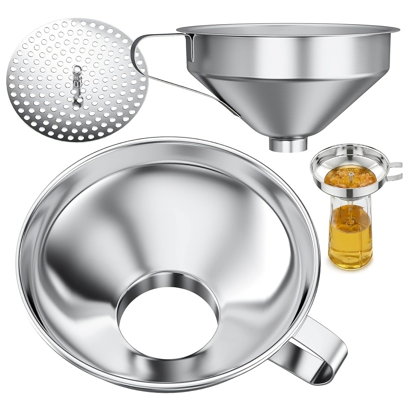 TEMU Kit da 3 per in acciaio inossidabile, da cucina grandi e piccoli compatibili con barattoli Mason a bocca larga , forniture multifunzionali per
