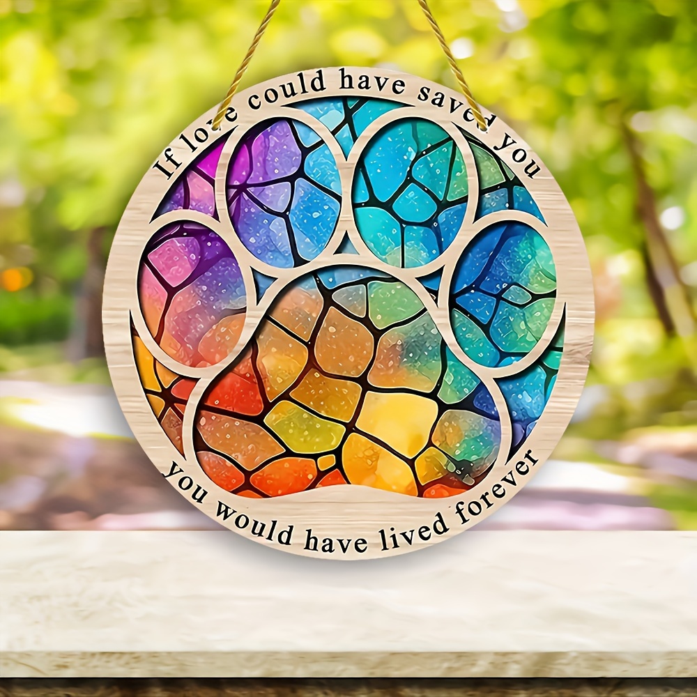 

Pet Loss Sympathy Suncatcher - Acrylic Paw Memorial Ornament For Dogs & Cats, Perfect Remembrance Gift For Christmas Dog Memorial Items Pet Memorial For Loss Of Dog