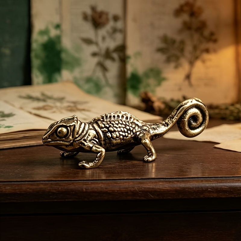 TEMU 1 pièce / Qualité / Lézard / Ornement décoratif de bureau / pour / Décoration de bureau d'ordinateur / Petit ornement en métal / Ornement de