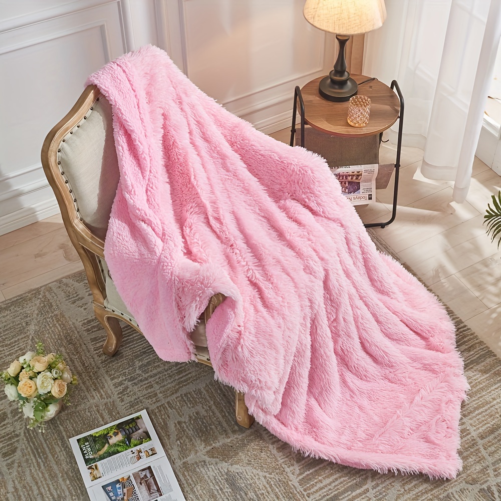  BENRON Manta rosa bebé, manta sherpa suave y lanuda de felpa,  acogedoras, ligeras y esponjosas de piel sintética para cama, sofá y sofá,  lavable, 60 x 80 pulgadas : Hogar y Cocina