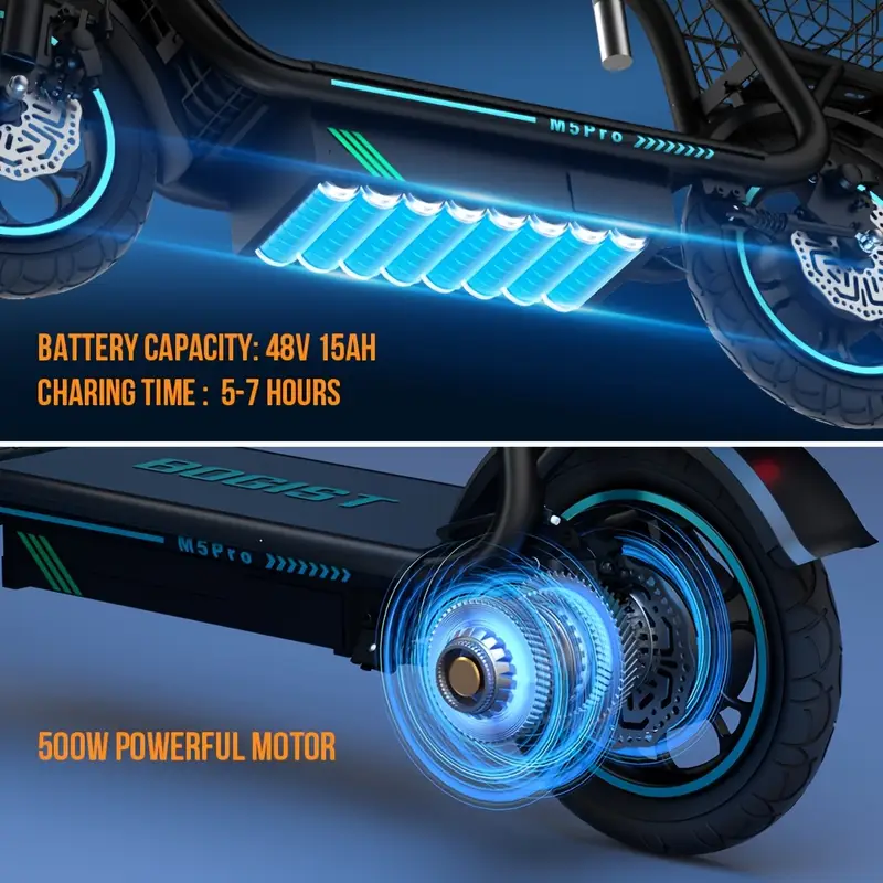 patins elétricos   e scooter para adultos 48  ah com luz led, pneus de 12 polegadas, m5pro Detalhes do produto 3