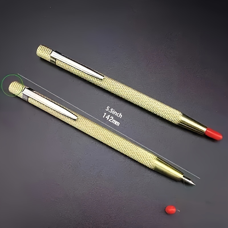 TEMU 2pcs Steel Alloy Marking Pen, Ceramic Tile Marking Tool, , Iron Aluminum Marble, Steel Plate Marking.