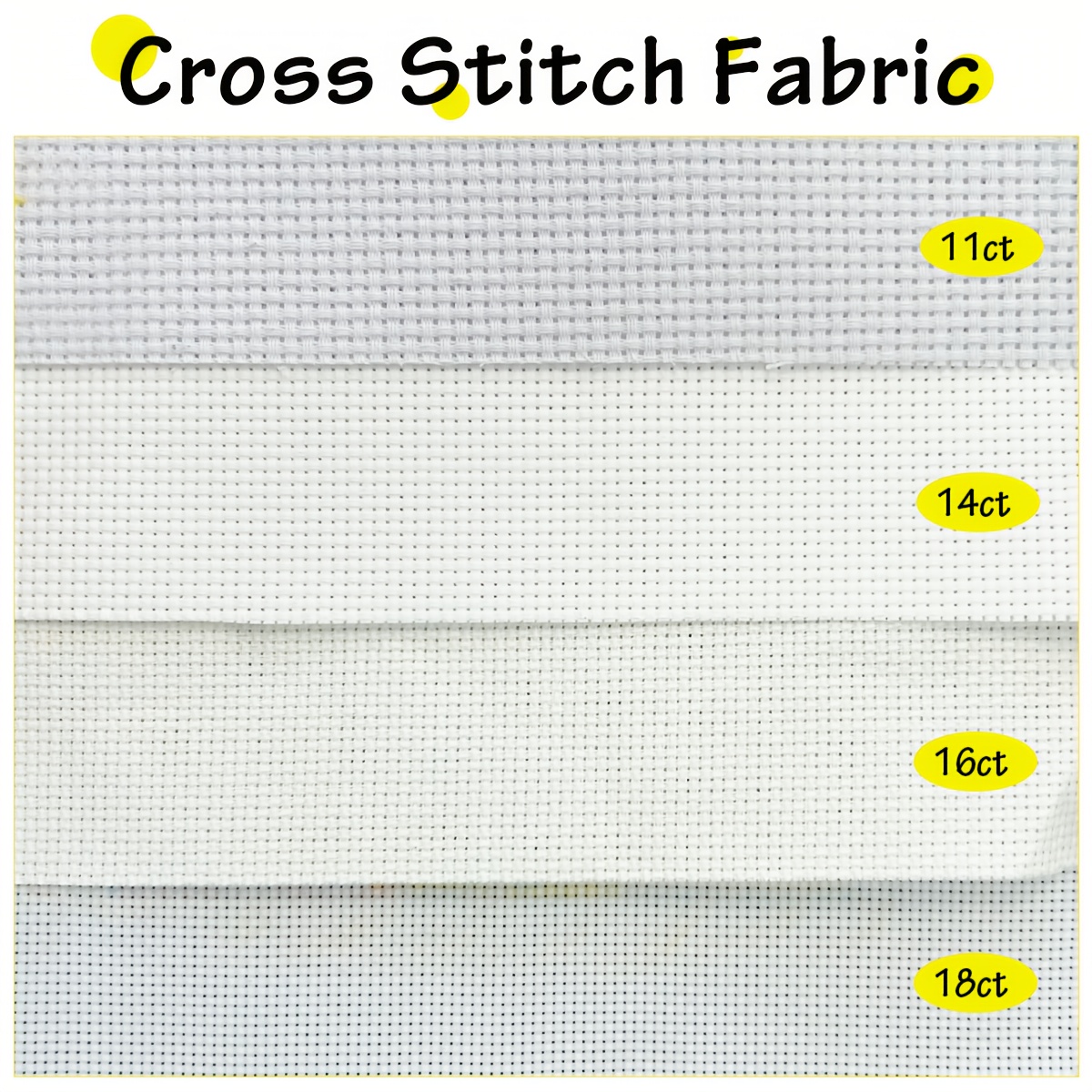 Large-Sized White Cross-Stitch Fabric Made of Polyester