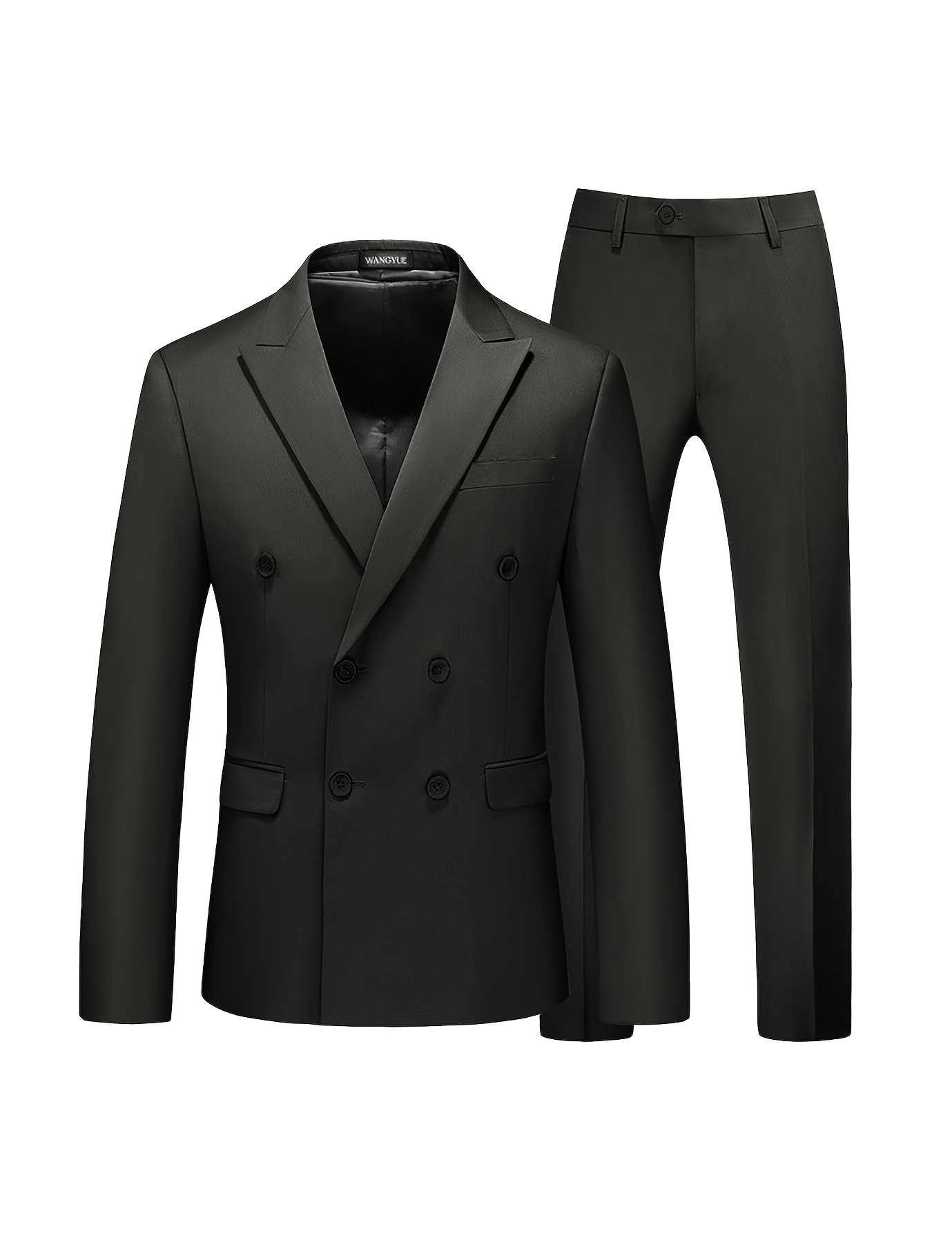 Formal Men's Double Breasted Suit Jacket Dress Pants Suit - Temu