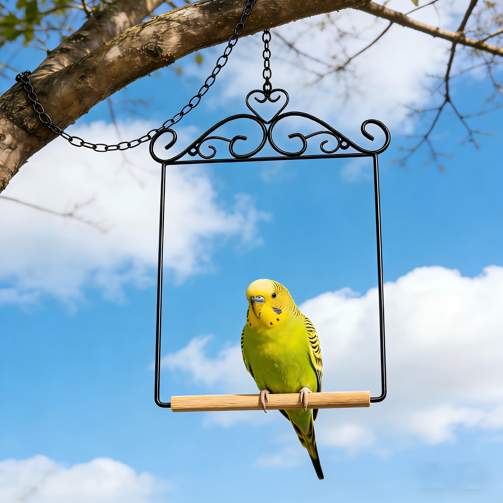 Portable Bird Stand with Removable Play Frame