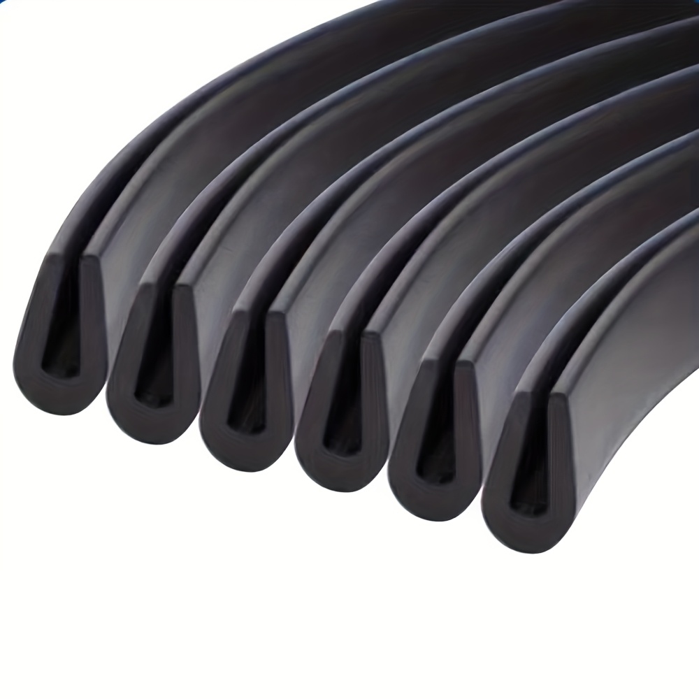 TEMU 2m/78.74in Rubber Edge Trim U-shaped Rubber Strip Rubber Anti-collision Strip Glass Insert Strip