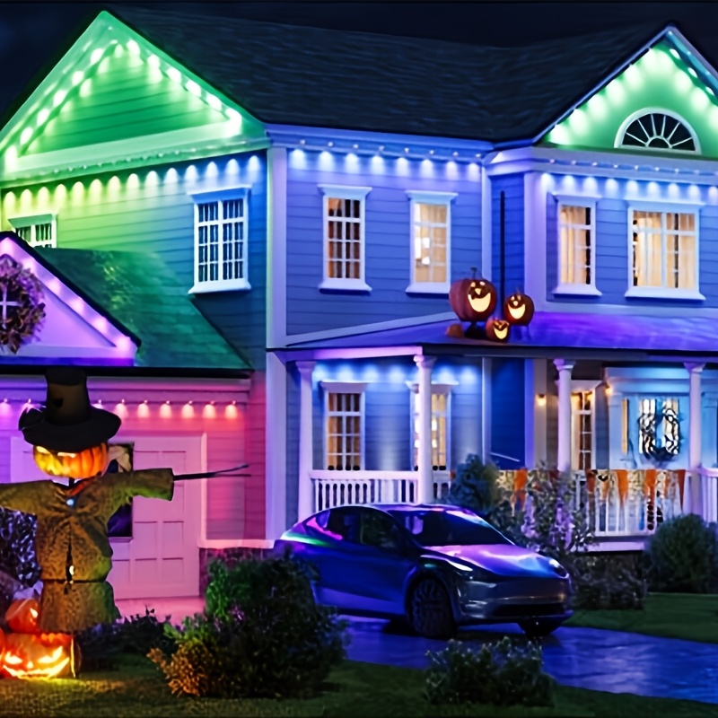 TEMU 300ft/200ft/100ft Lights, Smart Rgb Eave Light With App/remote Control, Scene , Music Synchronization, For Halloween, Christmas, Party, Holiday