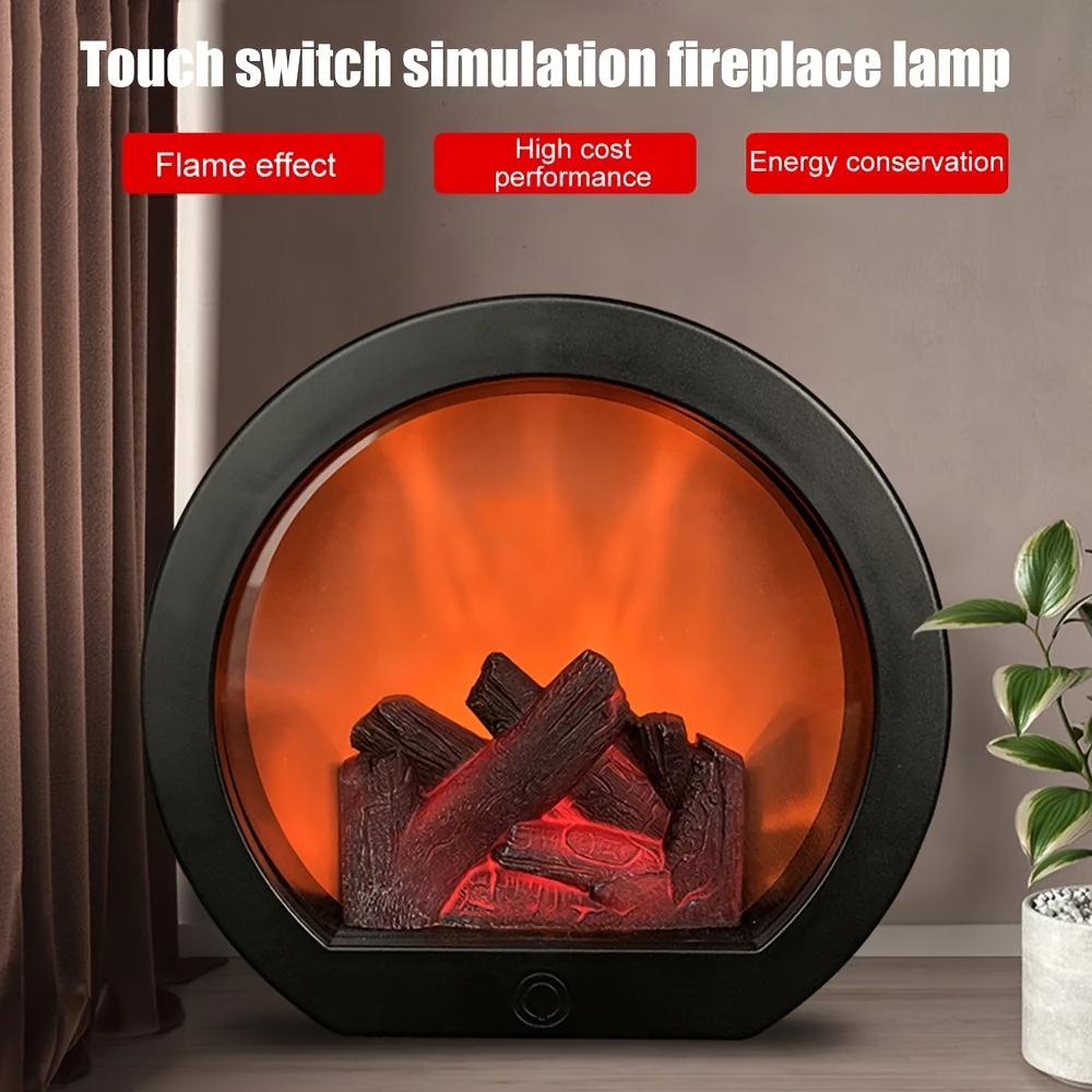 electric fireplace flameless realistic led fireplace lantern usb battery powered portable tabletop electric fireplace fire effect details 0