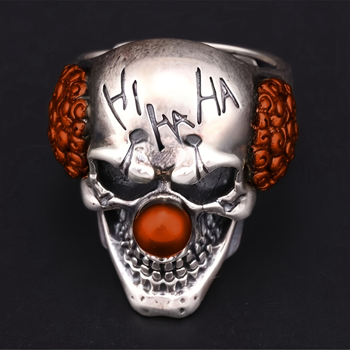 Men's Vintage Punk Skull Ring Unique Clown Alloy Statement Piece