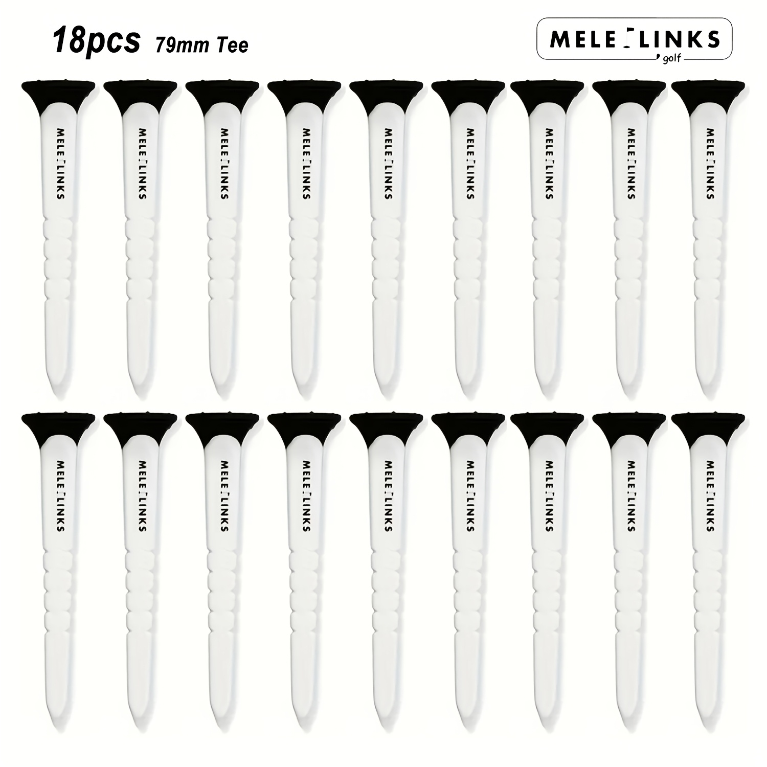 TEMU Star Téés pour balles noires et blanches, Téés courts, lot de 3, Téés longs, lot de 18, outil d'entraînement de golf, support de balle en