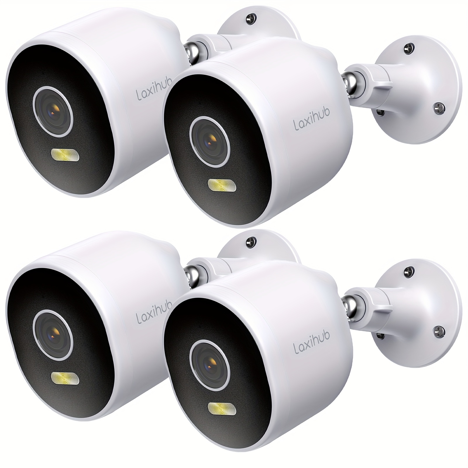 Image of Set Of 4 Laxihub Outdoor Wi-fi Security Cameras, Featuring Audio Surveillance, Night Vision, Ai-based Detection, Audio, Ip65 Rating, And Options For Local Or Cloud Storage