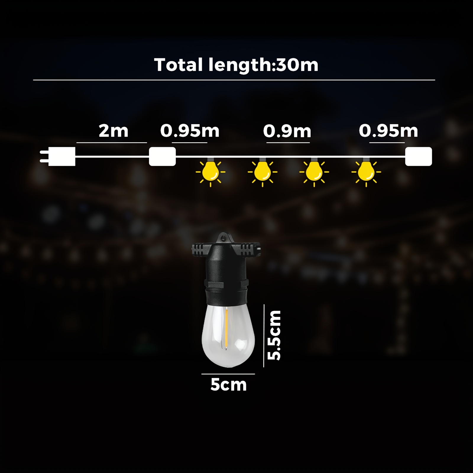 TEMU 20m-120m Led String Lights Christmas Wedding Outdoor