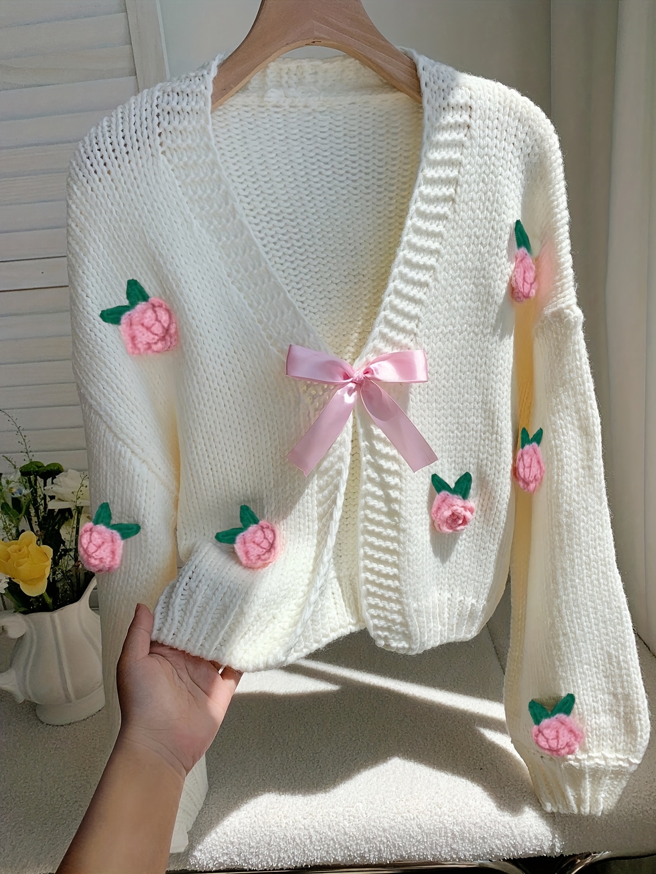 new fashionable elegant loose fit long sleeve jacquard - Temu