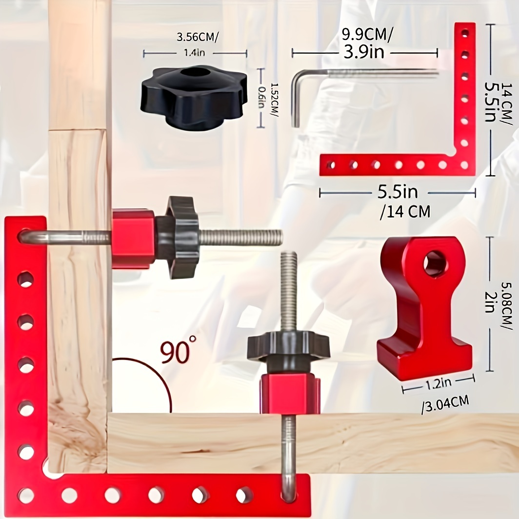 aluminum angle clamps set 90 degree precision positioning corner clamp tools for woodworking carpenter square picture frames boxes cabinets drawers durable metal construction non electric hand tool no battery needed pack of 1 details 3