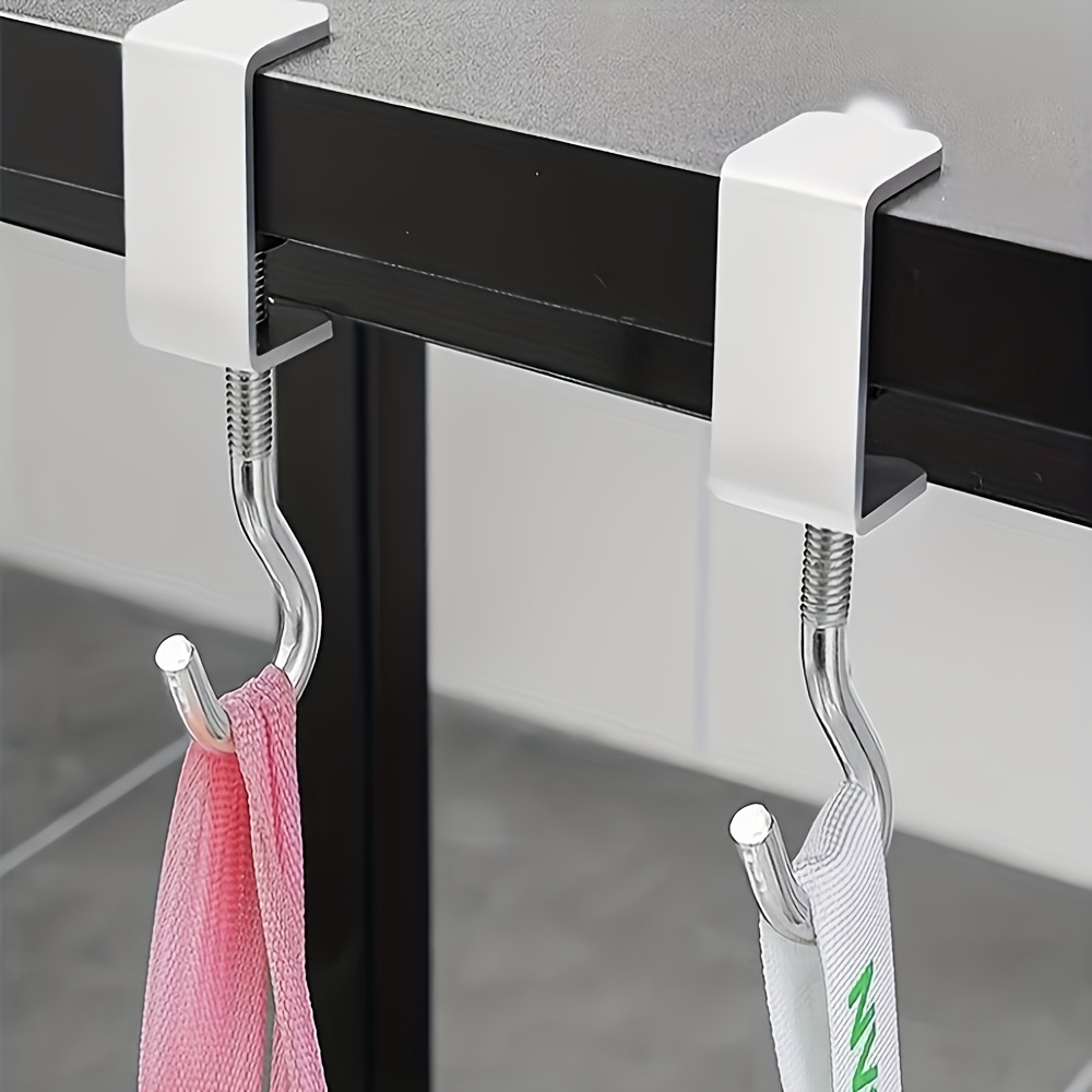 Un gancho plateado ajustable para mochilas, perfecto para muebles y escritorios de dormitorio, diseñado específicamente para colgar bolsos, ganchos utilitarios