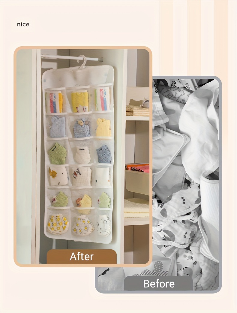 space saving 18 pocket over the door organizer for closet lightweight storage solution for nursery   room details 2