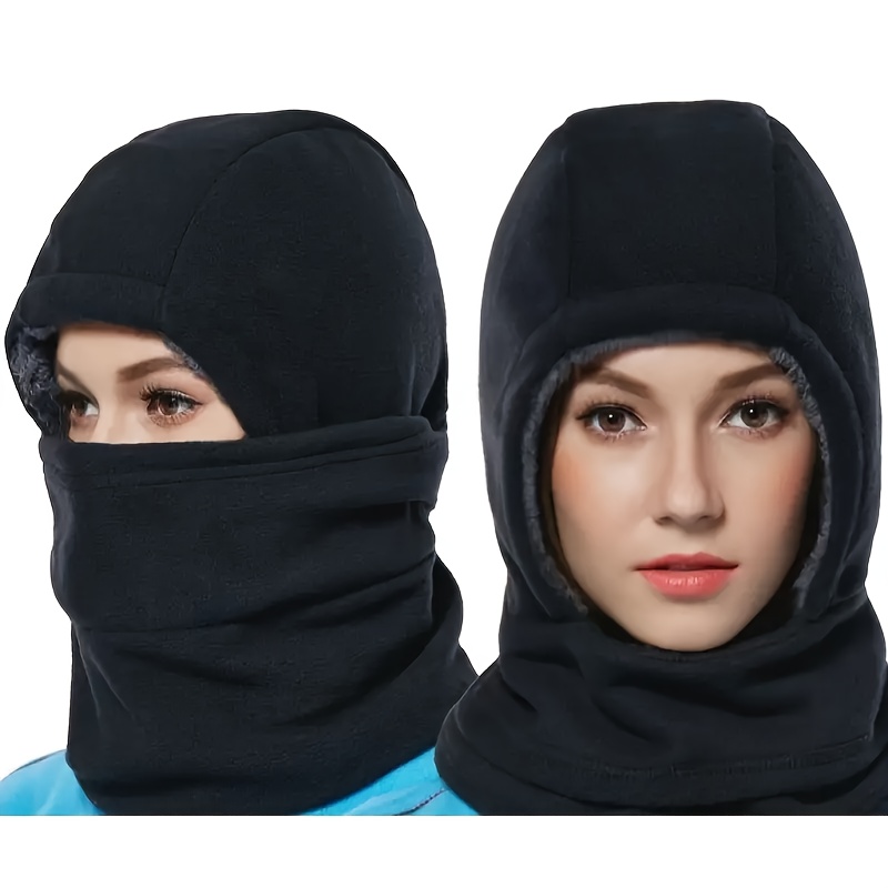 

Women's 3-in-1 Winter Balaclava - , Warm & Thickened Fleece-lined Hooded Mask With Ear Flaps For Skiing And Cycling | , Hand-washable Polyester