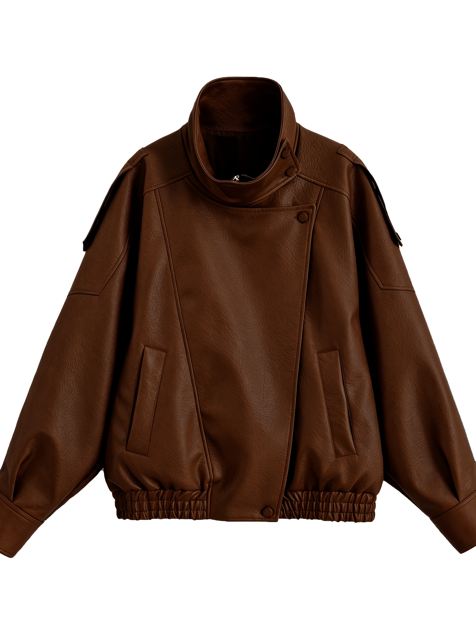 veste américaine rétro oversize, col   avec boutons diagonaux, style tendance et cool toute occasion