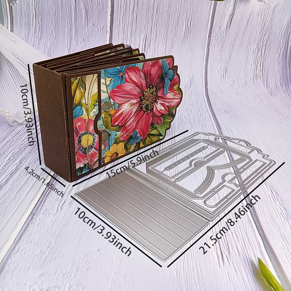 Image of 1pc 10x15cm Mini Album Dies Metal Cutting Die Cut For Paper Craft Handmade Card Diy Merry Christmas Photo Albums Gift And Scrapbooking Journal Planner Adventure Book Template