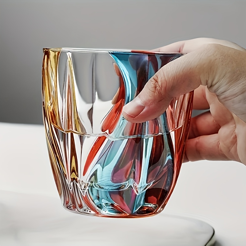 TEMU 1pc Of Czech Crystal Colored Wine Glass, A Luxurious Modern Gift Featuring Hand-painted Designs, Perfect For Stylish Wine Decoration. This High-end Glass Is Suitable For Red Wine And Whiskey