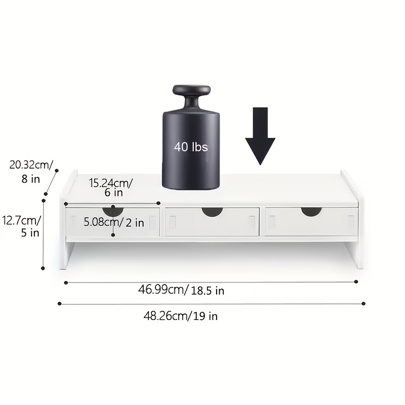 TEMU Support de bureau pour ordinateur 1 pièce, rehausseur de hauteur, support de rangement de bureau, -moniteur, support de hauteur, support de