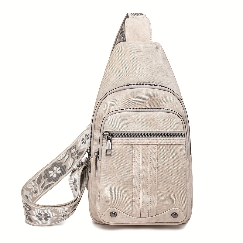 Image of Vintage Women's Chest Bag, Retro Women's Shoulder Crossbody Bag, New Winter Autumn Travel Bag, Casual Crossbody Bag, Fashion Shoulder Bag