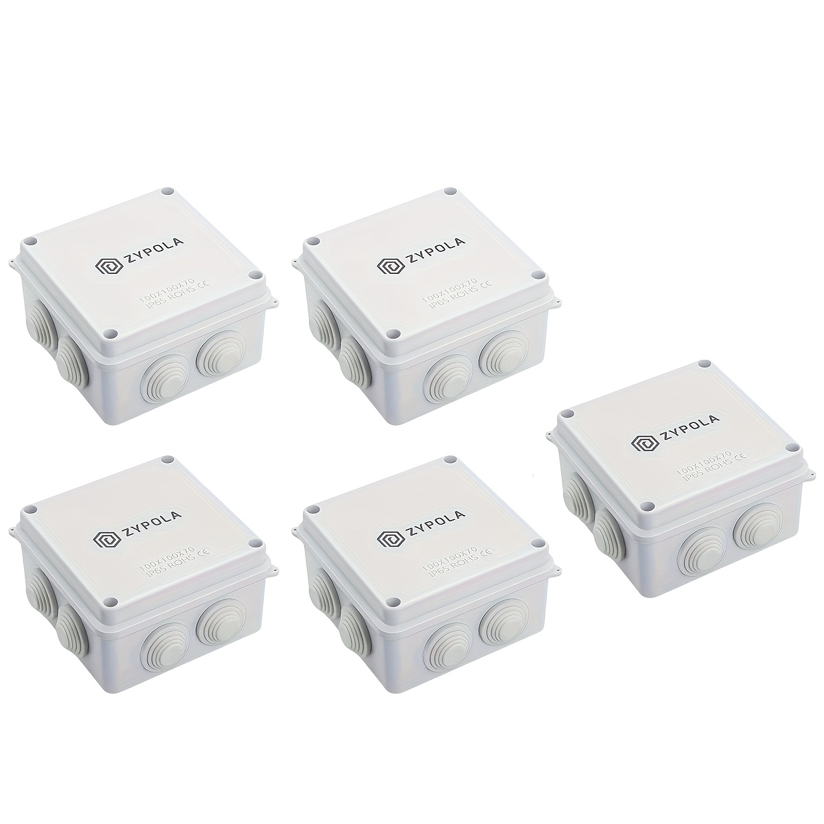 5 pack electrical junction box ip65 waterproof and dustproof plastic enclosure universal engineering housing   proof design suitable for security surveillance camera base and wiring connection protection