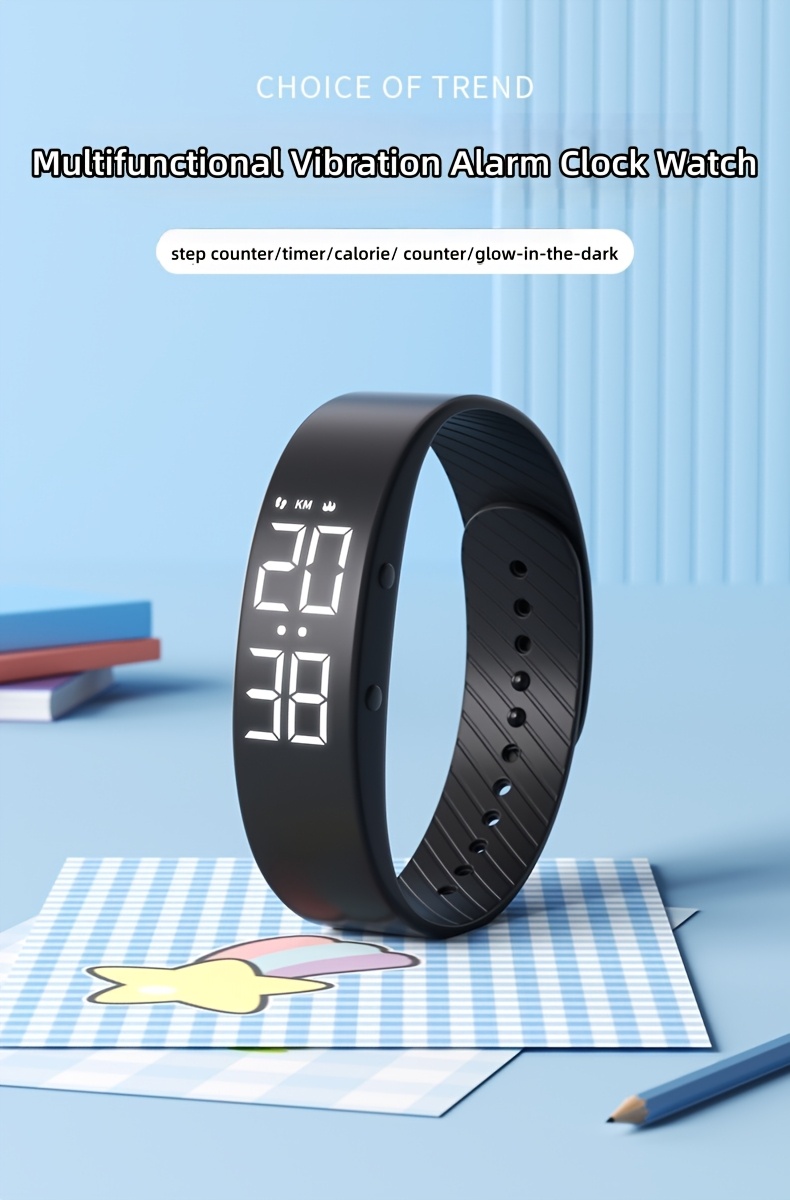lightweight square multifunctional new led watch with usb charging time date vibrating alarm step counter stopwatch   distance   luminous display suitable for outdoor sports and cycling for men and women watch   Product details 2