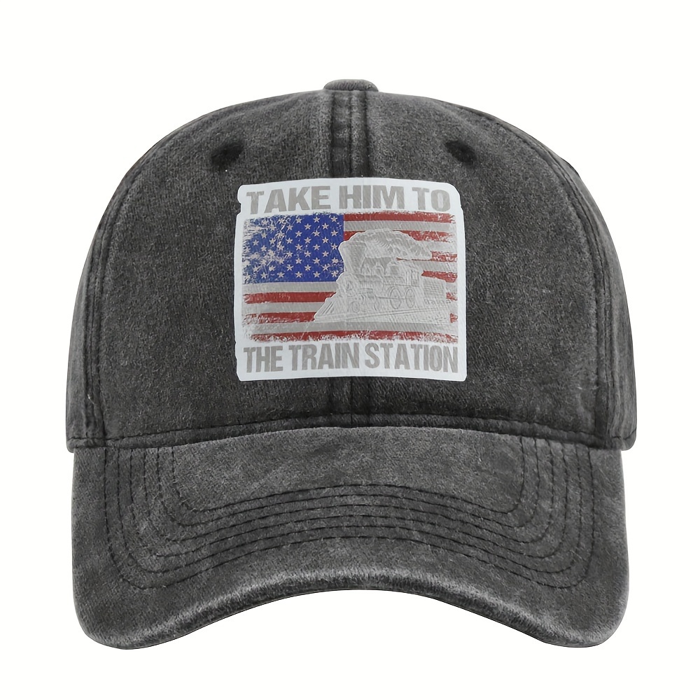 USA Printed unisex Baseball Baseball Hat, Dad Hats Vintage Solid Color Washed Distressed American Flag Hats Lightweight Adjustable Dad Hat for