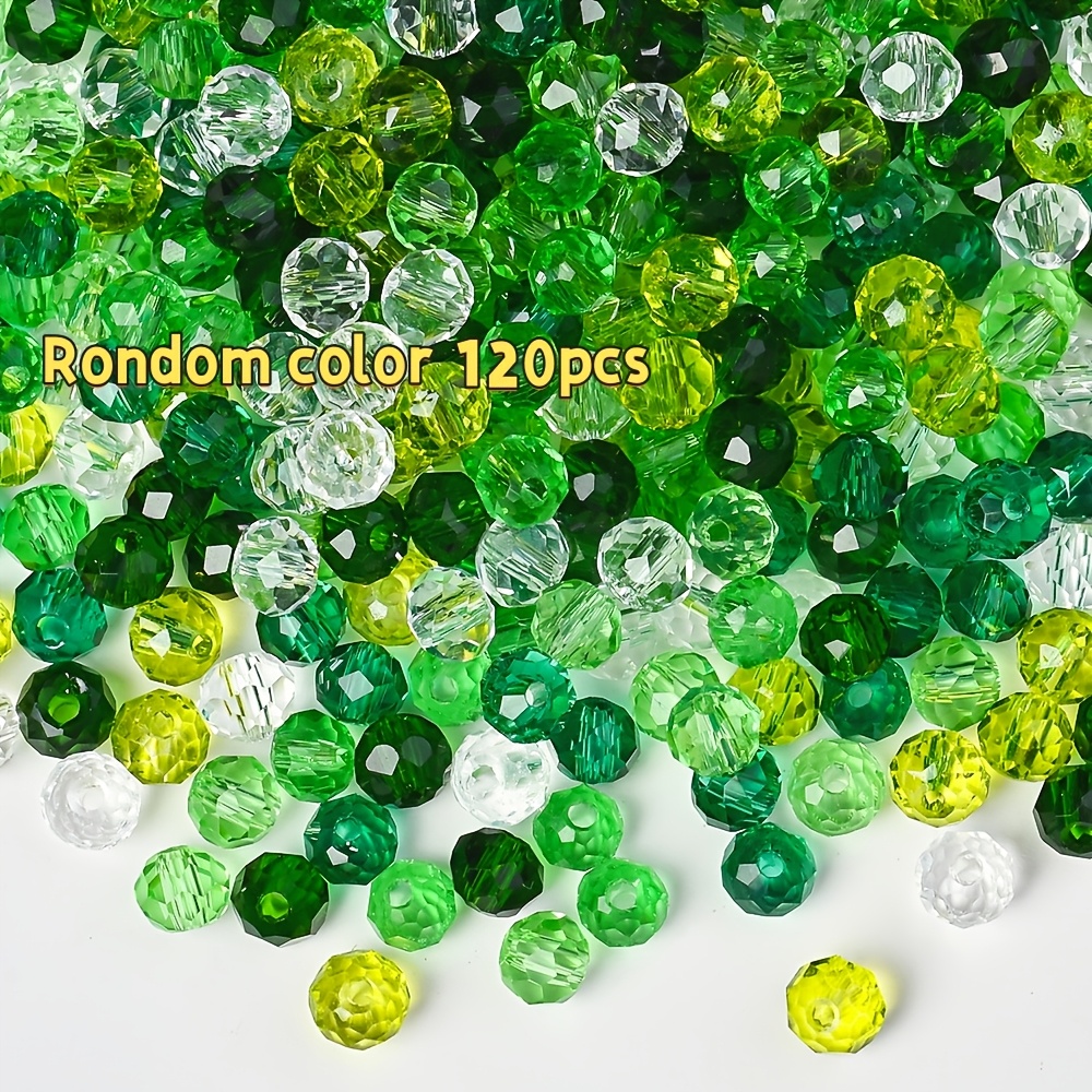 TEMU 120pcs Glass Beads, Random Bead Colors, 6mm Shiny Multi- Loose- Beads, Handcrafted Gift, Beads For Jewelry Design And Bead Stringing Materials