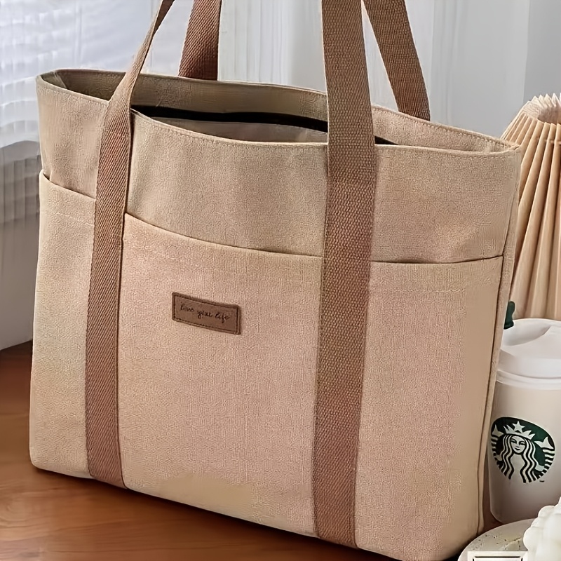 large capacity tote bag casual shoulder bag for women multifunctional commuter handbag for work travel school