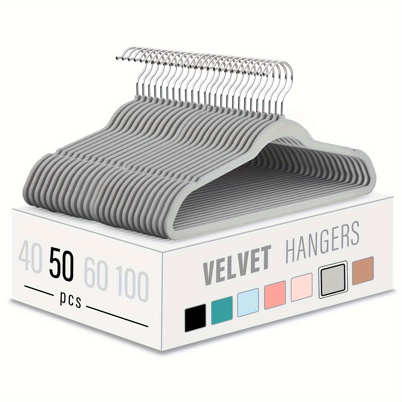 

Velvet Hangers 50-pack, 45cm Premium Heavy-duty Non-slip Felt Hangers For Coats, Pants & Dresses - Space Saving Clothes Hanger Set