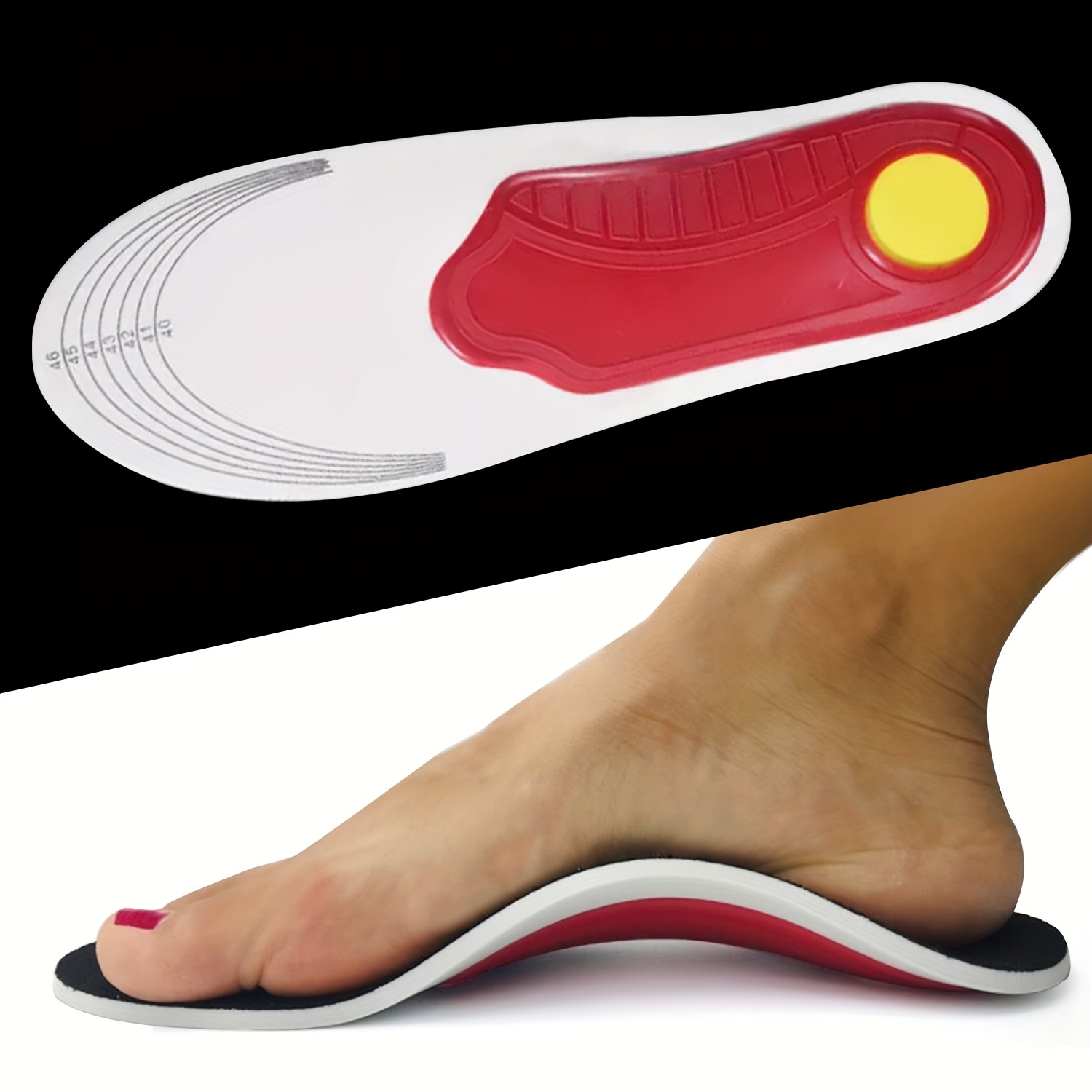 

1pair Arch Support Insoles, Shock-resistant Breathable Foot Cushions, Wear-resistant Comfortable Soft Insoles, Adjustable Size