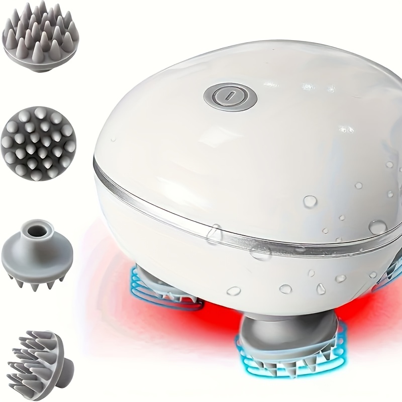 usb rechargeable electric scalp massager provides 360 full body deep relaxation with 8   for multi dimensional massage ideal as a holiday gift for head neck   and legs made of plastic material     with 500mah lithium battery
