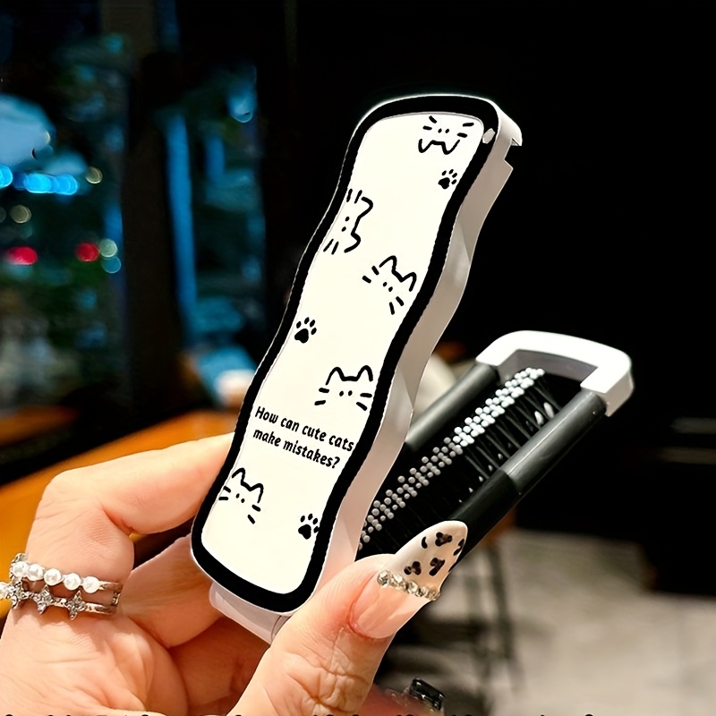 compact black cat folding comb air cushion adjustable Temu Bahrain