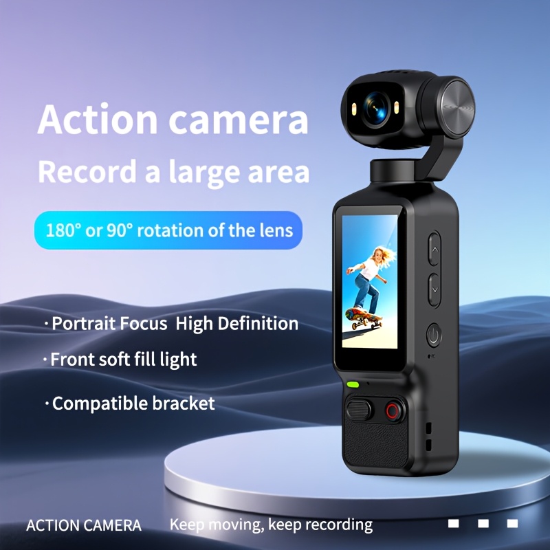 handheld camera 1080p video 1800mah battery 1 97 inch screen with 180 90 rotatable lens portable action camera suitable for vlogging Product details 7