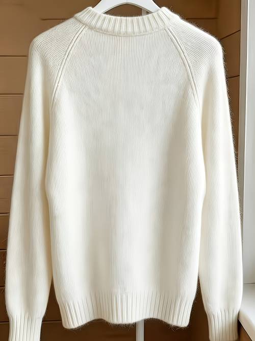autumn winter womens solid color simple v neck cardigan plush soft long sleeve top loose fit casual fashion versatile sweater cardigan suitable for
