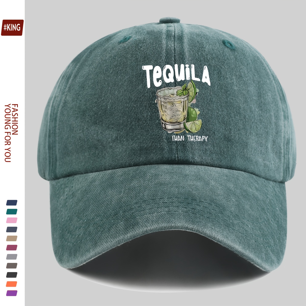 Lightweight Adjustable Baseball Cap with Tequila Cocktail Print