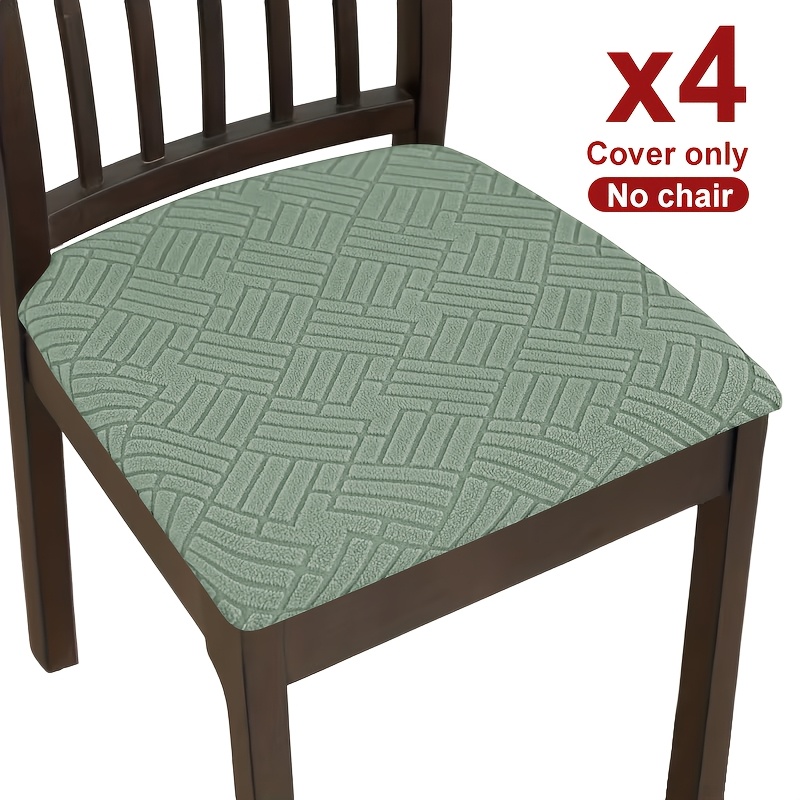 TEMU 4pcs/6pcs Housse de chaise élastique à ventouses jacquard et l'hôtel, housses de coussin de chaise de salle à manger