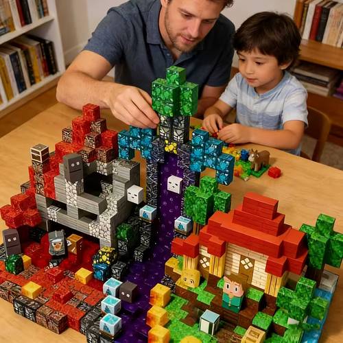 magnetic building blocks an educational construction toy for children containing random block elements suitable for decorations for holidays and christmas