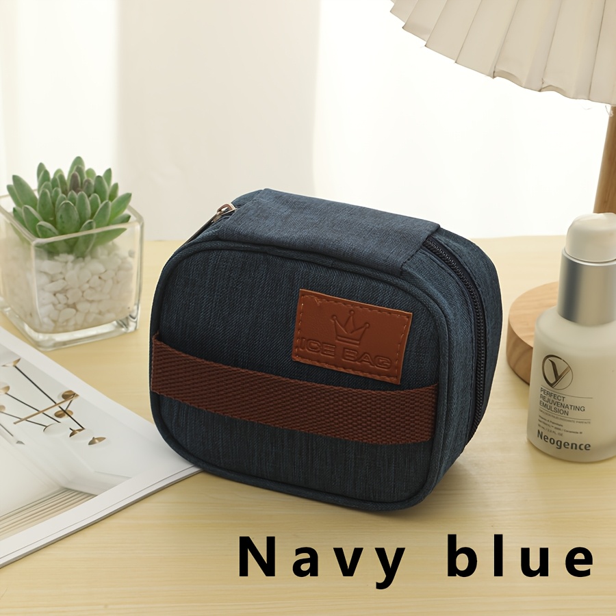 TEMU 1pc Matte Oxford Cloth Mini Insulated Bag, Outdoor Portable Food Storage Pouch Suitable For Short Trips, Fitness Carry, Office Snack Storage
