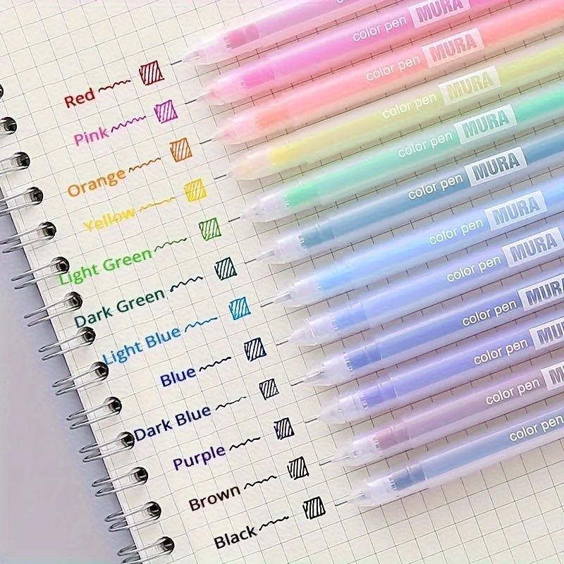 

12-color Candy-colored Simple Gel Pen, Watercolor Pen, Diary Pen 0.5mm