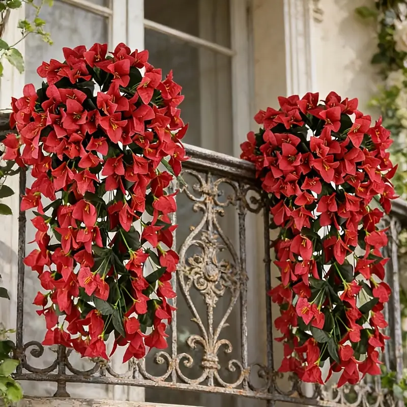 2 stück realistische künstliche bougainvillea lange hängende