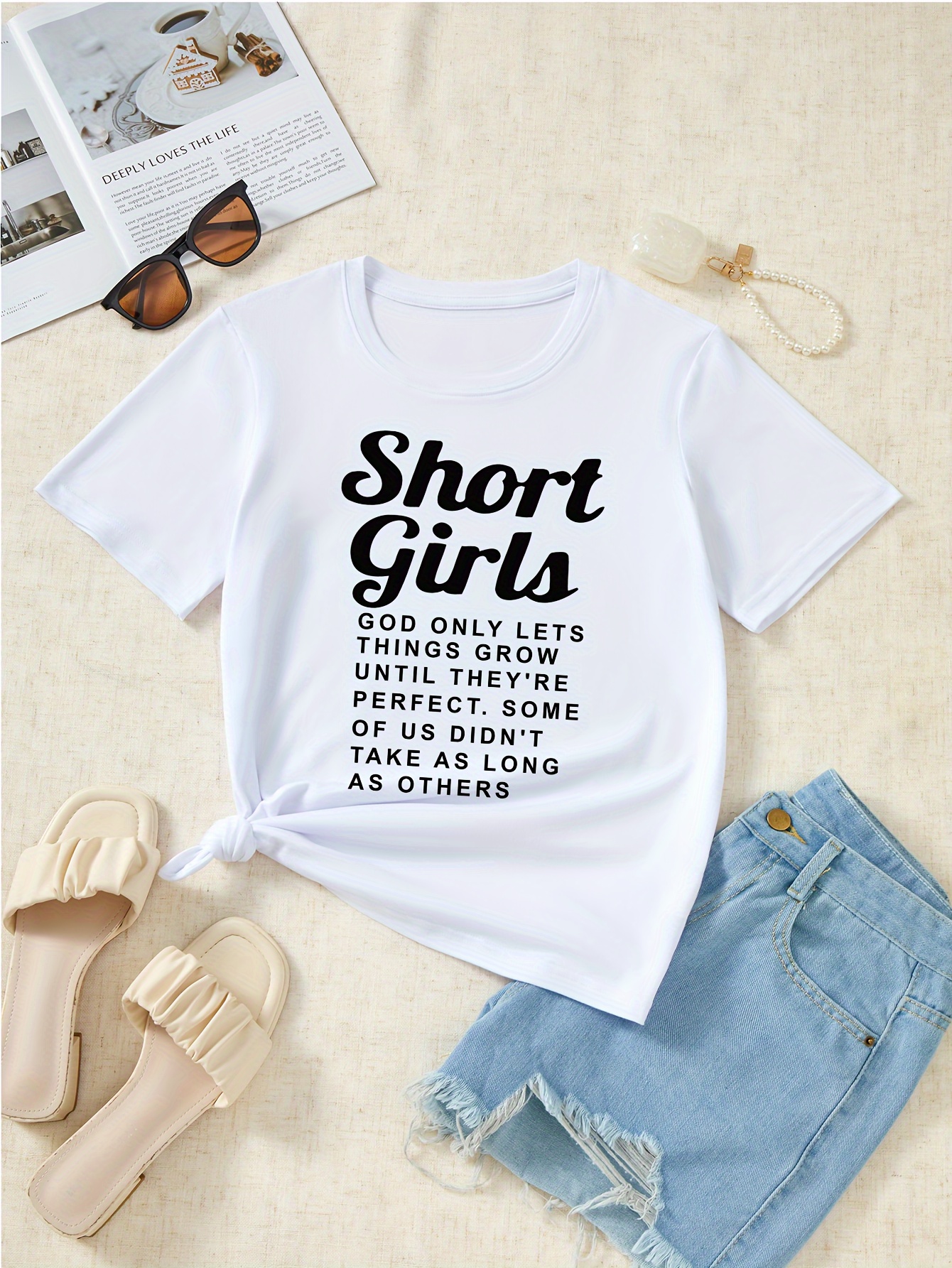 Letter Print T shirt Casual Crew Neck Short Sleeve Top - Temu Canada