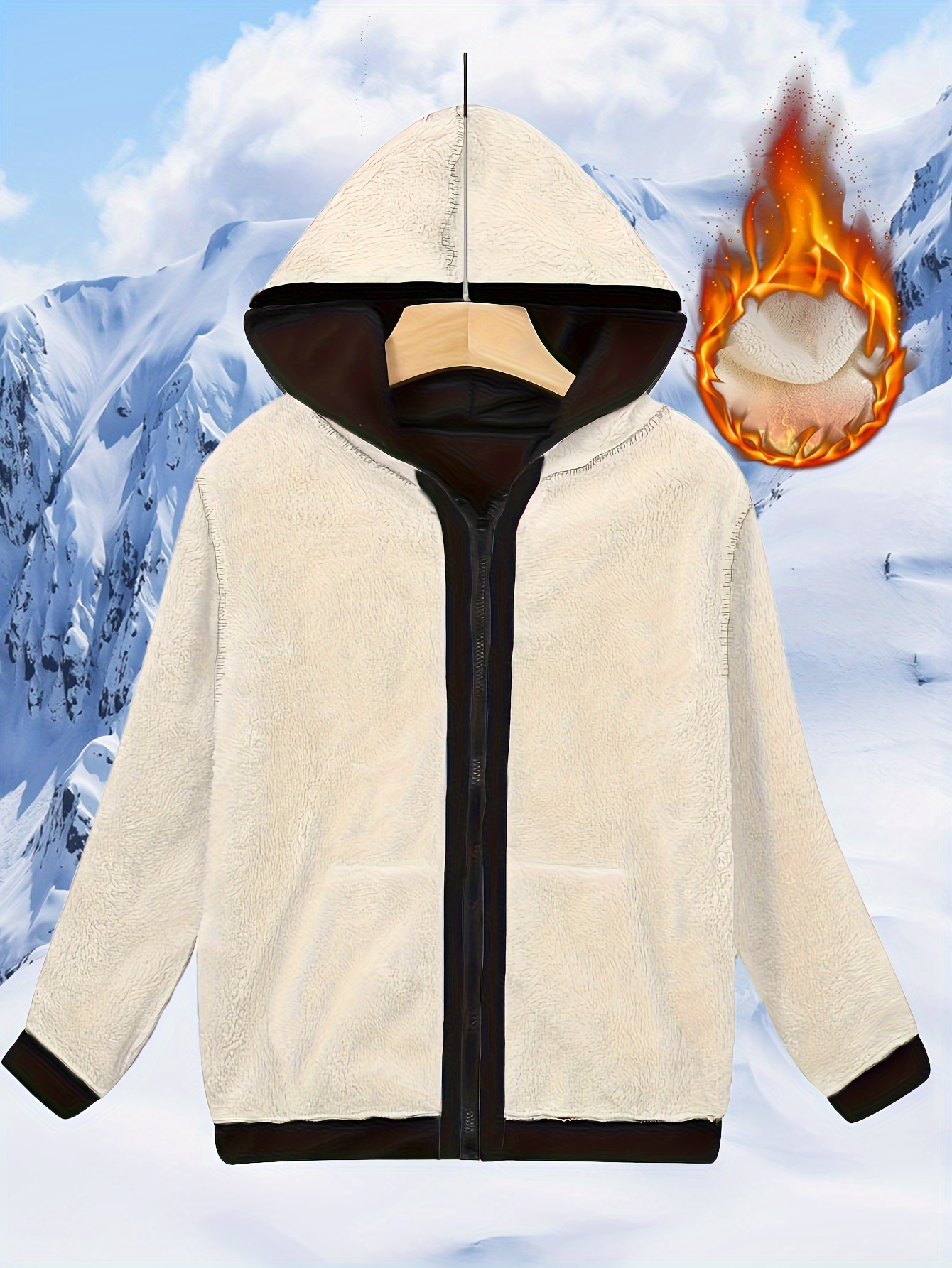 Fleece Hoodie Jacket Fluffy Zip Up Hoodie Womens Fleece Jacket