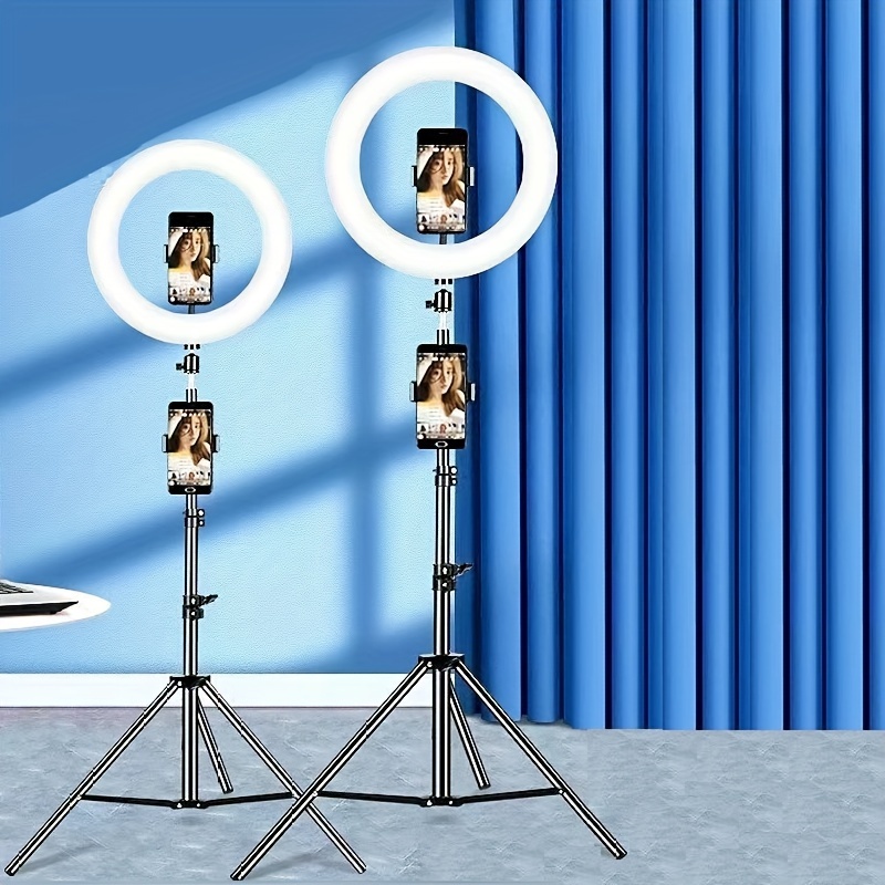 

A 13-inch Ring Light With Multiple Positions, Paired With A 1.1-meter Beauty Filter For Anchors, Providing High-definition Makeup Tool For Online Celebrities, With Led Phone Holder.