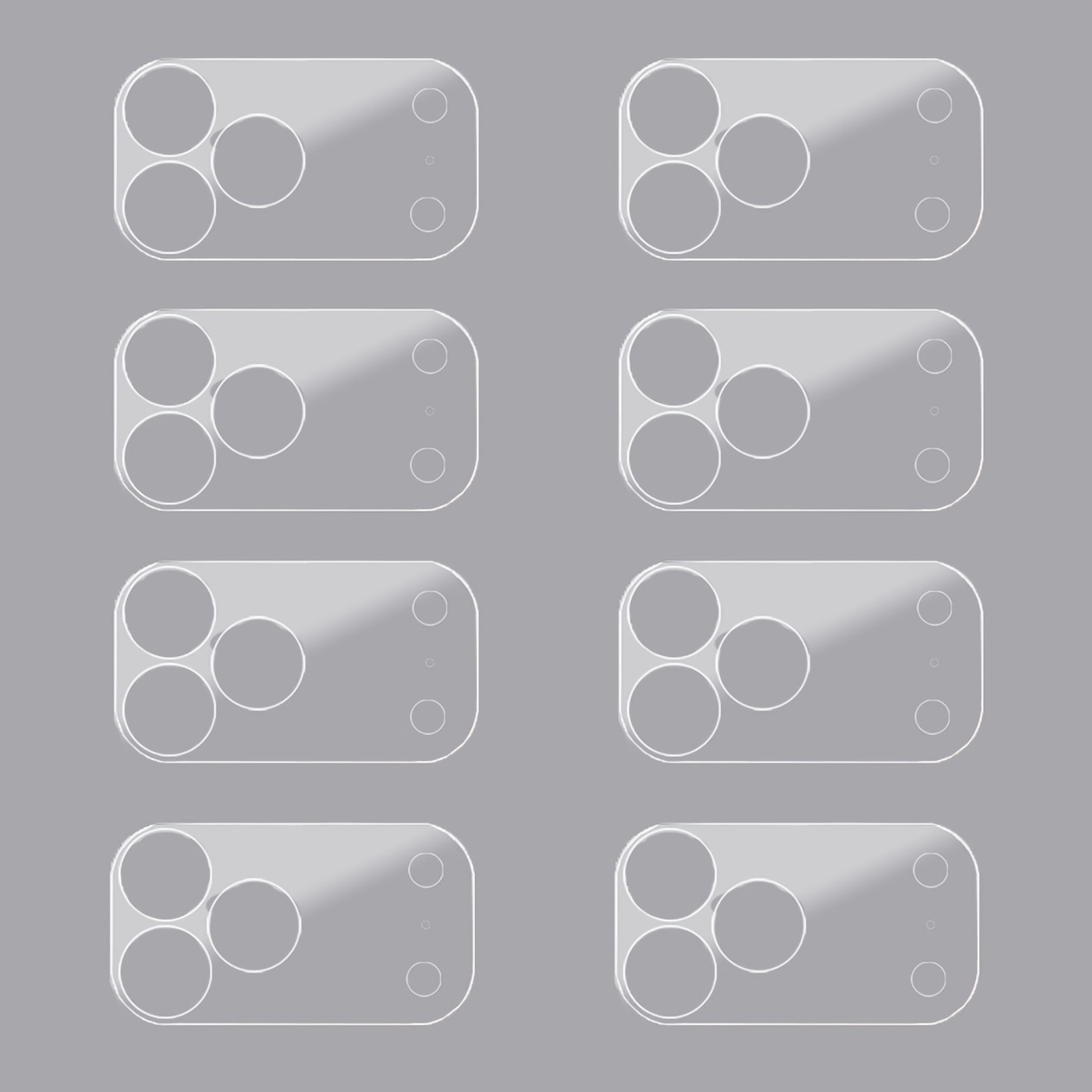 TEMU 8pcs 17 Pro Max/17 Pro Lens Base Protective Film, Pet Material Hollow-out Flexible Transparent Soft Film, Full Transparent 1pc Protection, Does