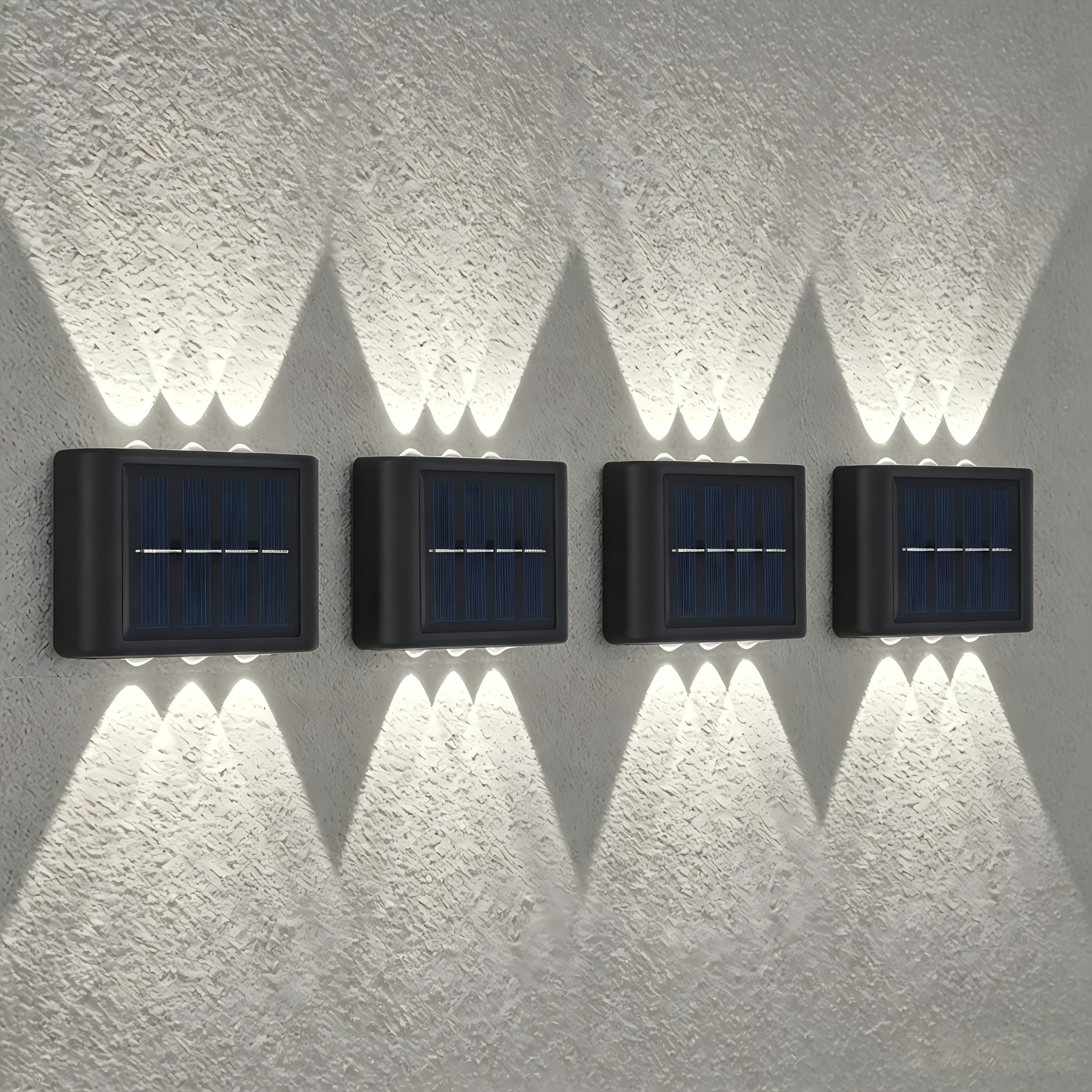TEMU 2/4pcs 6pcs Led Beads White Light/warm Light/solar Outdoor Wall Light/solar Outdoor Lighting Lamp/exterior Wall Light, Dual-head Wall Light,