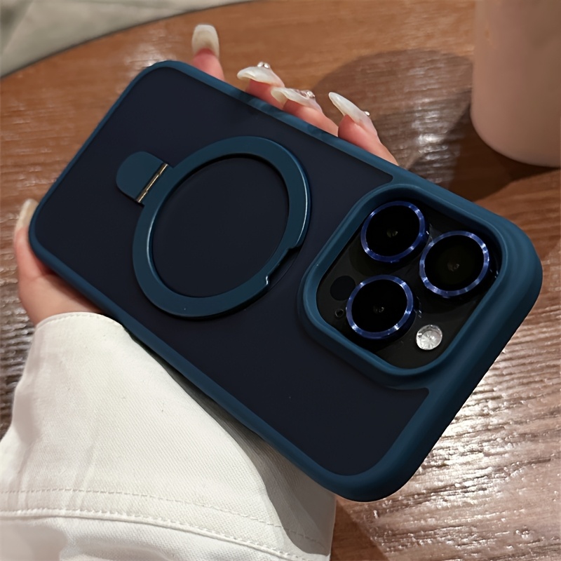 TEMU Phone Case - Luxury Magnetic Holder Armor Shockproof Wireless Charging Phone Case, For Iphone 11/12/13/14/15/16/17 Pro Max Shockproof Hard Back